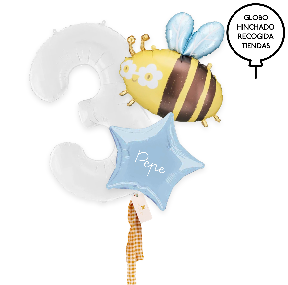 Bouquet globos ABEJA hinchados con helio