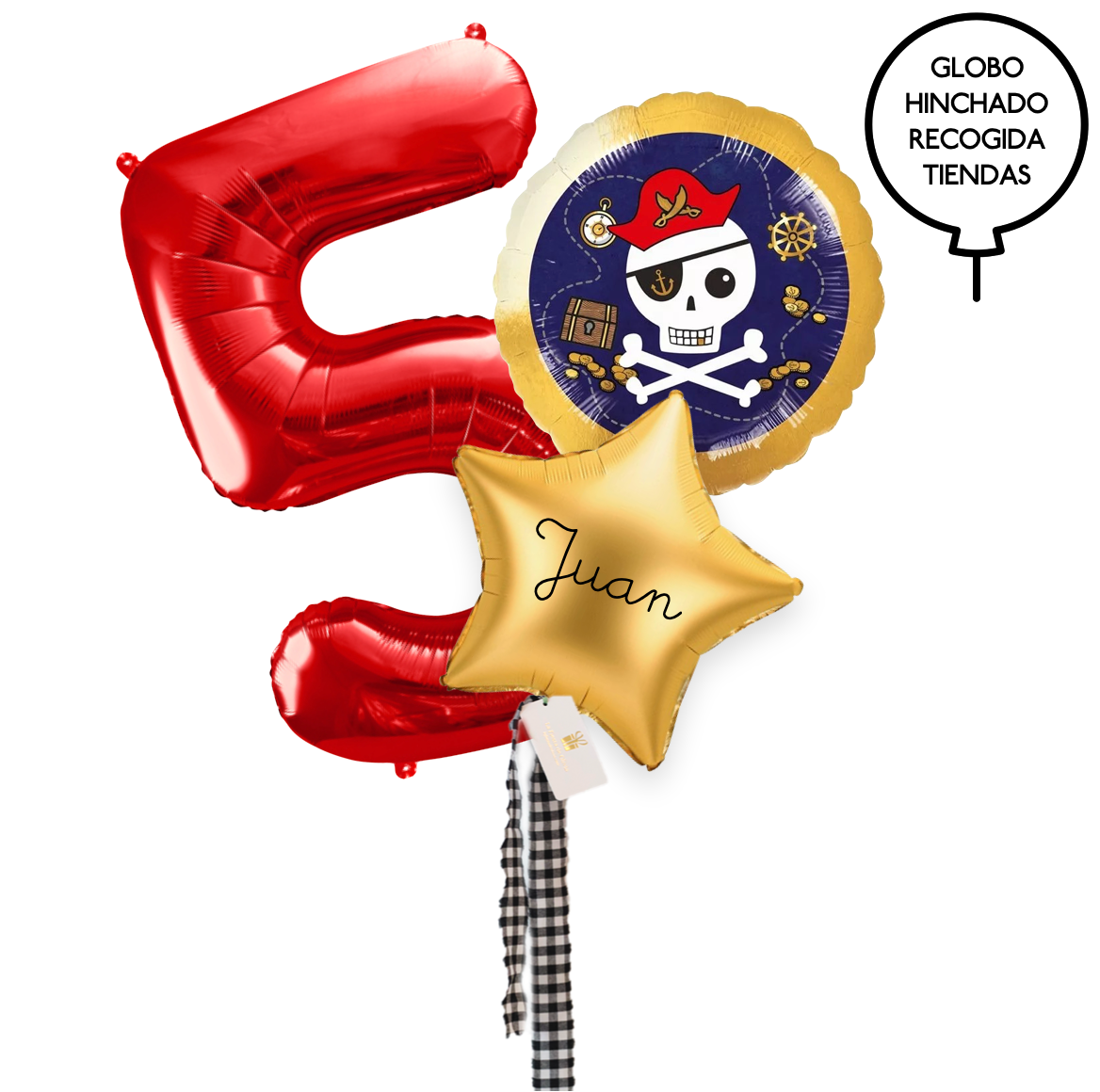 Bouquet of PIRATE balloons inflated with helium