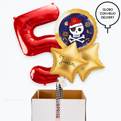 Bouquet globos hinchados cumpleaños pirata