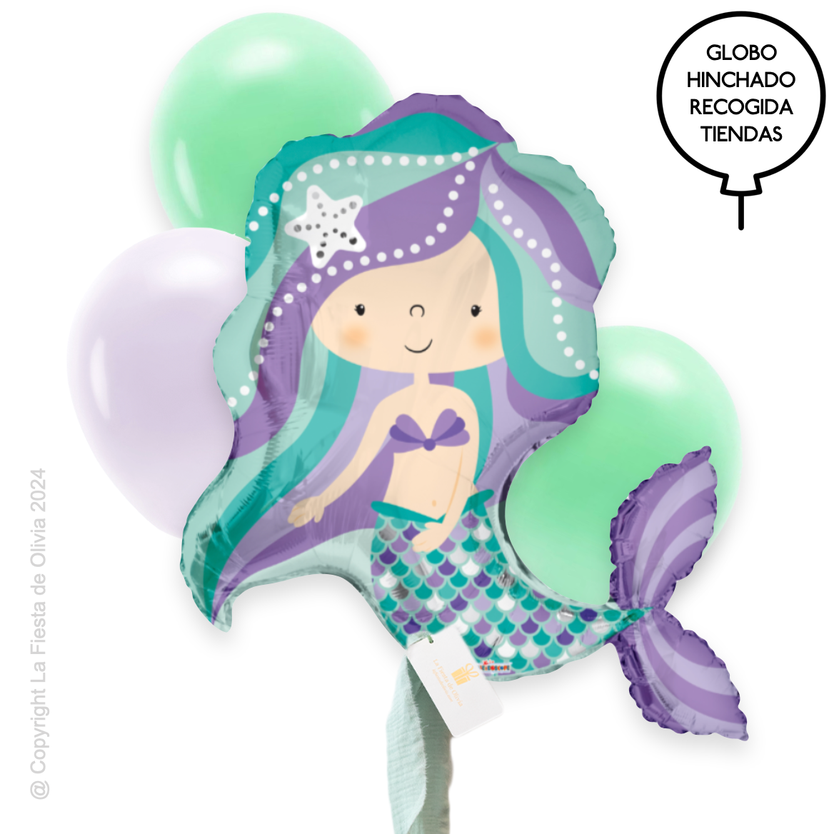 Mermaid balloon bouquet inflated with helium