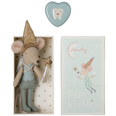 Blue tooth fairy mouse with metal box