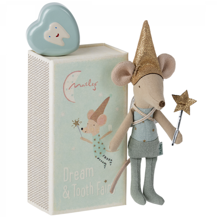 Blue tooth fairy mouse with metal box