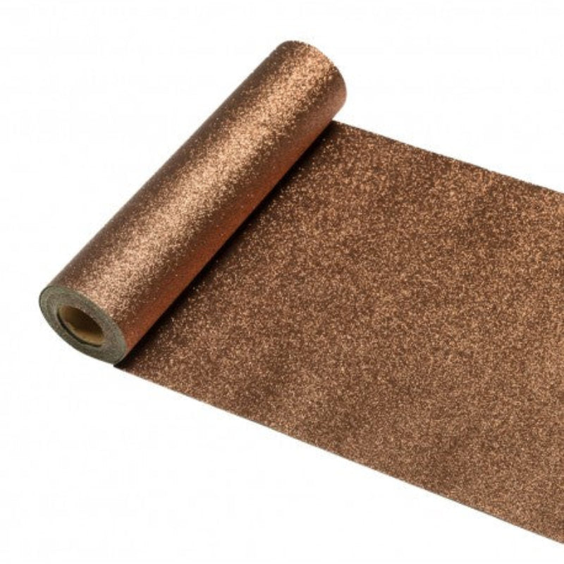 Camino de mesa marrón chocolate glitter