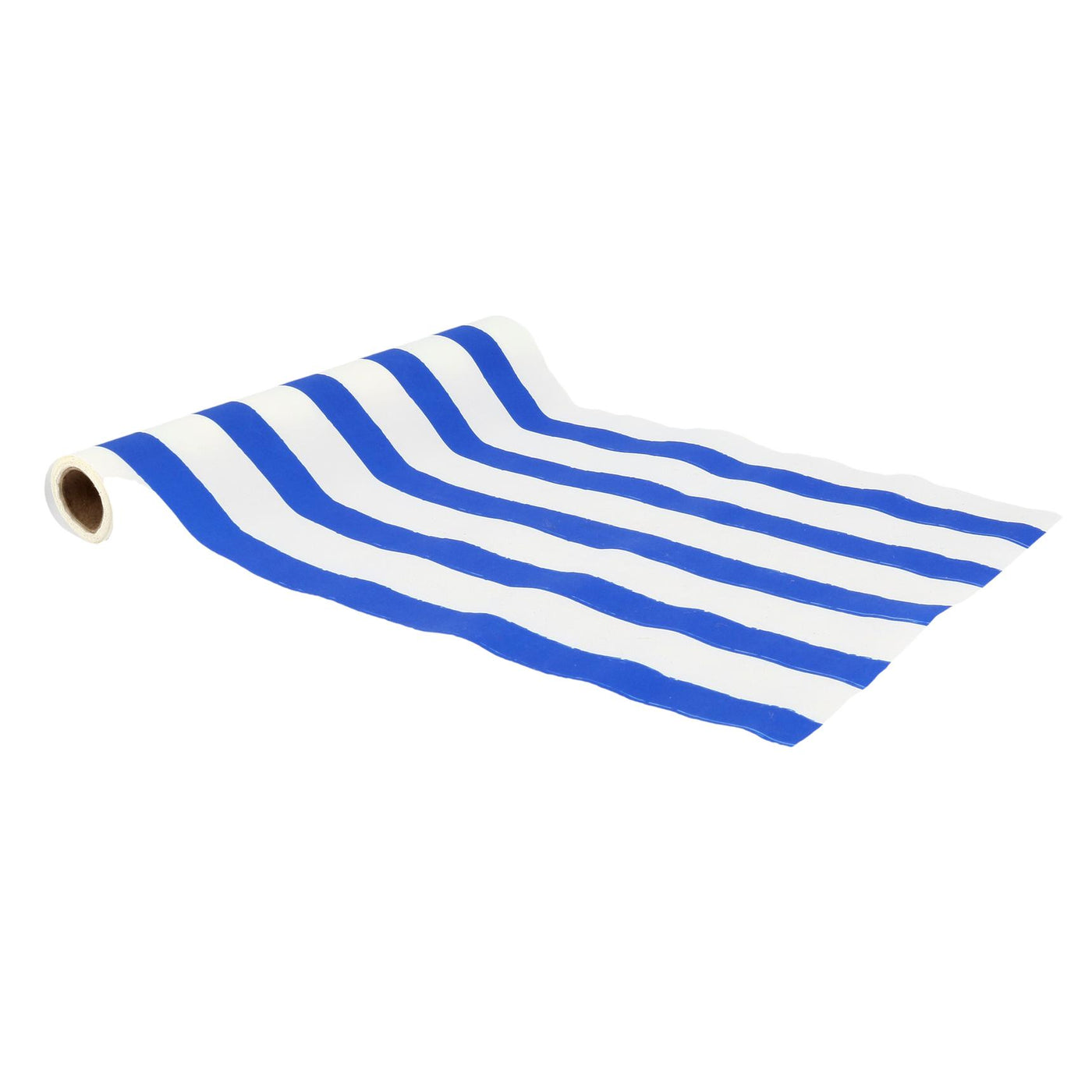 Camino de mesa tela raya azul y blanco
