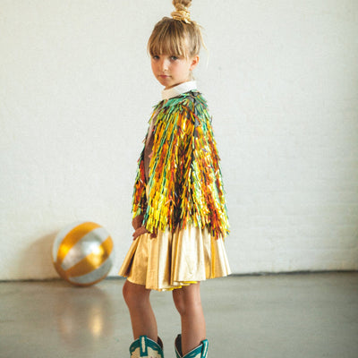 Gold sequin cape