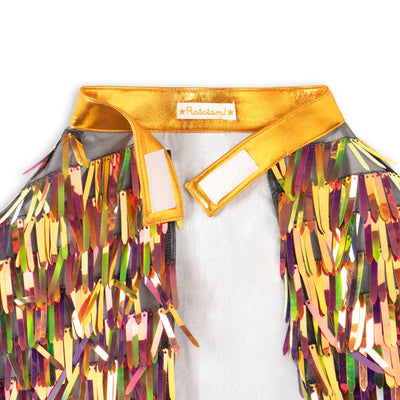 Gold sequin cape