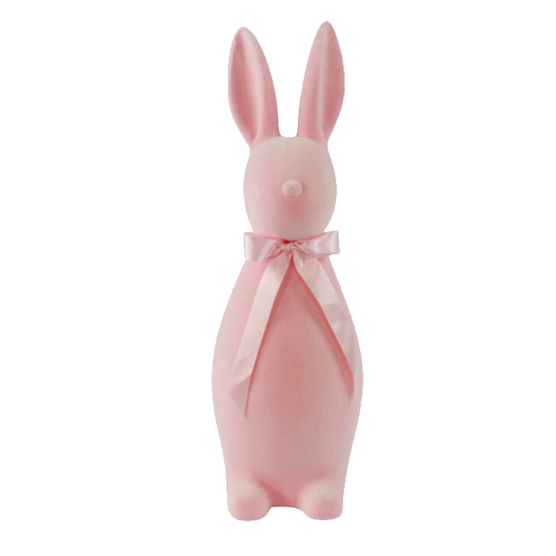 Pink Easter Velvet Bunny L