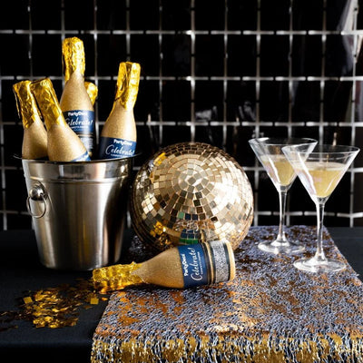 Canhão de confettis dourado champanhe