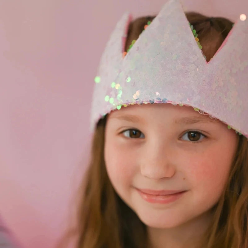 Iridescent sequin crown