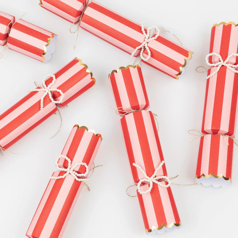 Crackers Rayas con lazo de perlas