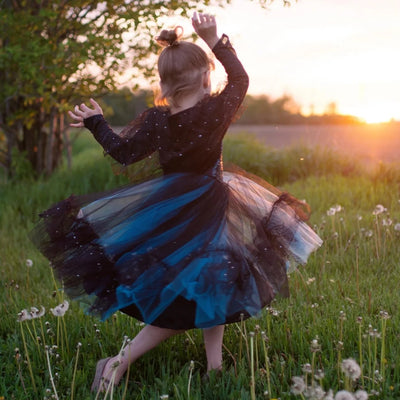 Moon Halloween costume with sequins and tulle