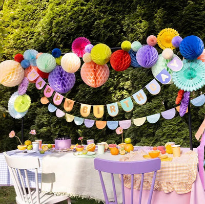 Multicolored bunting garland