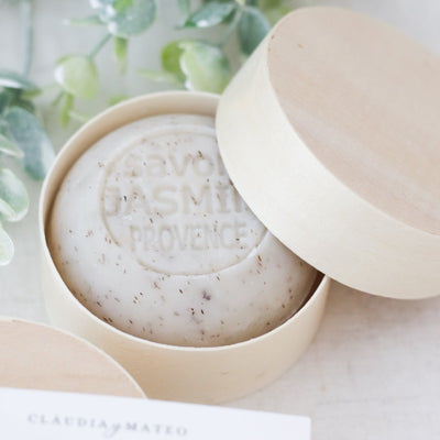 Natural soap wooden box gray gauze premium deco