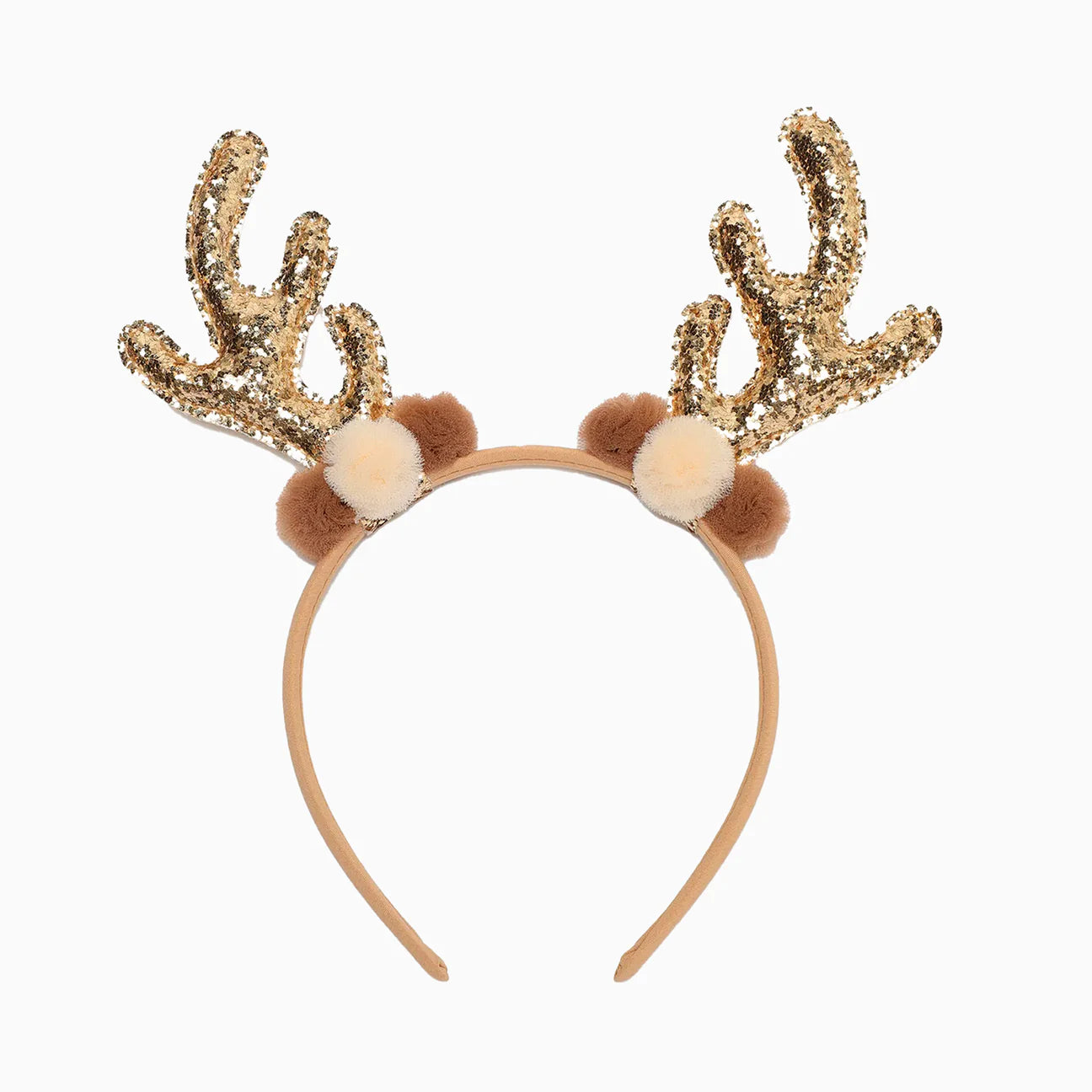 Glitter reindeer headband and pompoms