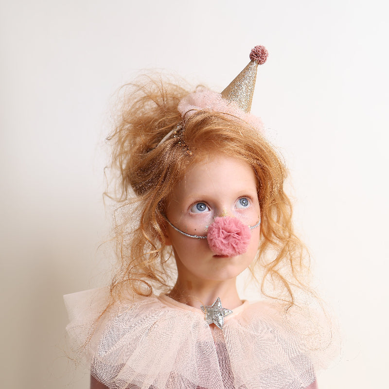 Gold and pink party hat headband