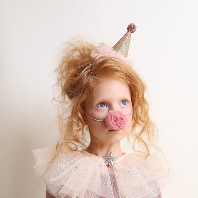 Gold and pink party hat headband