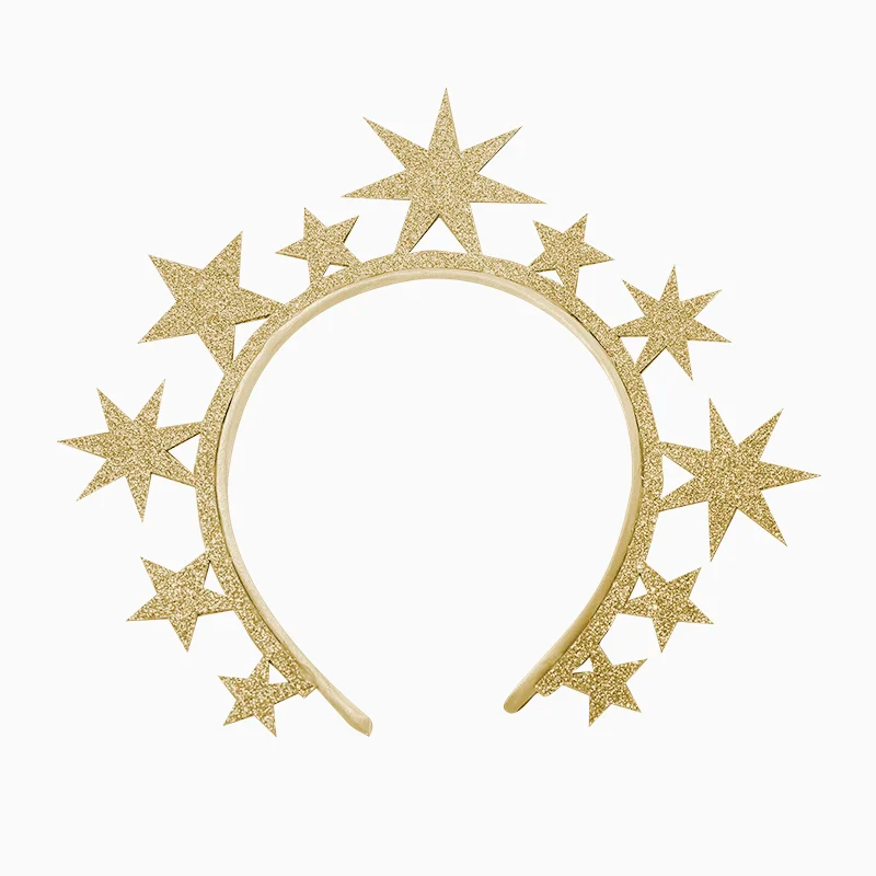 Diadema Estrellas Glitter Oro