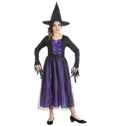 disfraz-de-bruja-infantil-negro-y-morado-con-sombrero-negro-tela-chaks