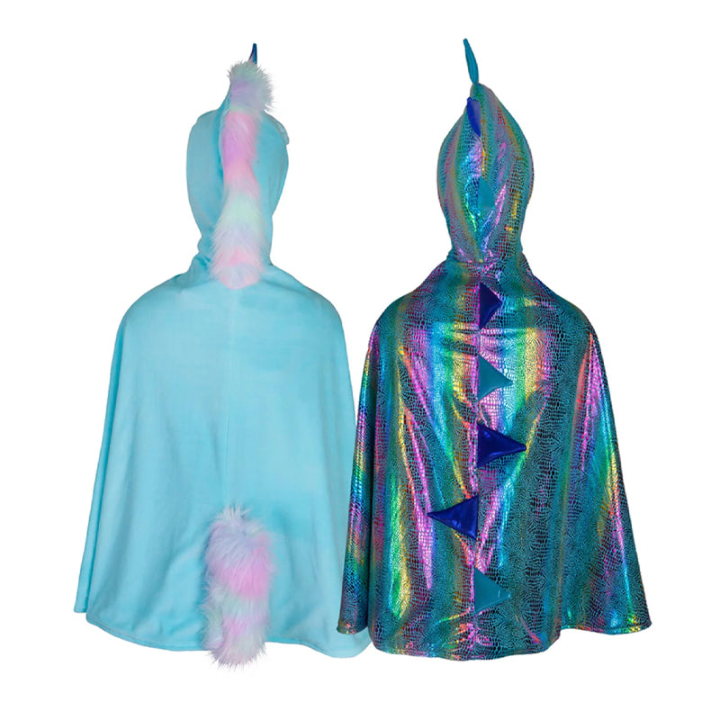 Blue unicorn/dragon reversible cape costume