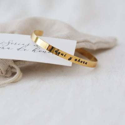 Golden slave bracelet "Here and now"