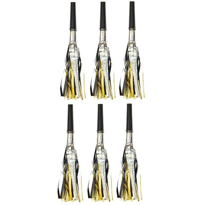 Silver and gold party blowers / 6 pcs.