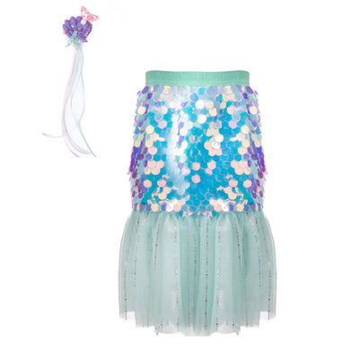 Mint mermaid sequin skirt and clip