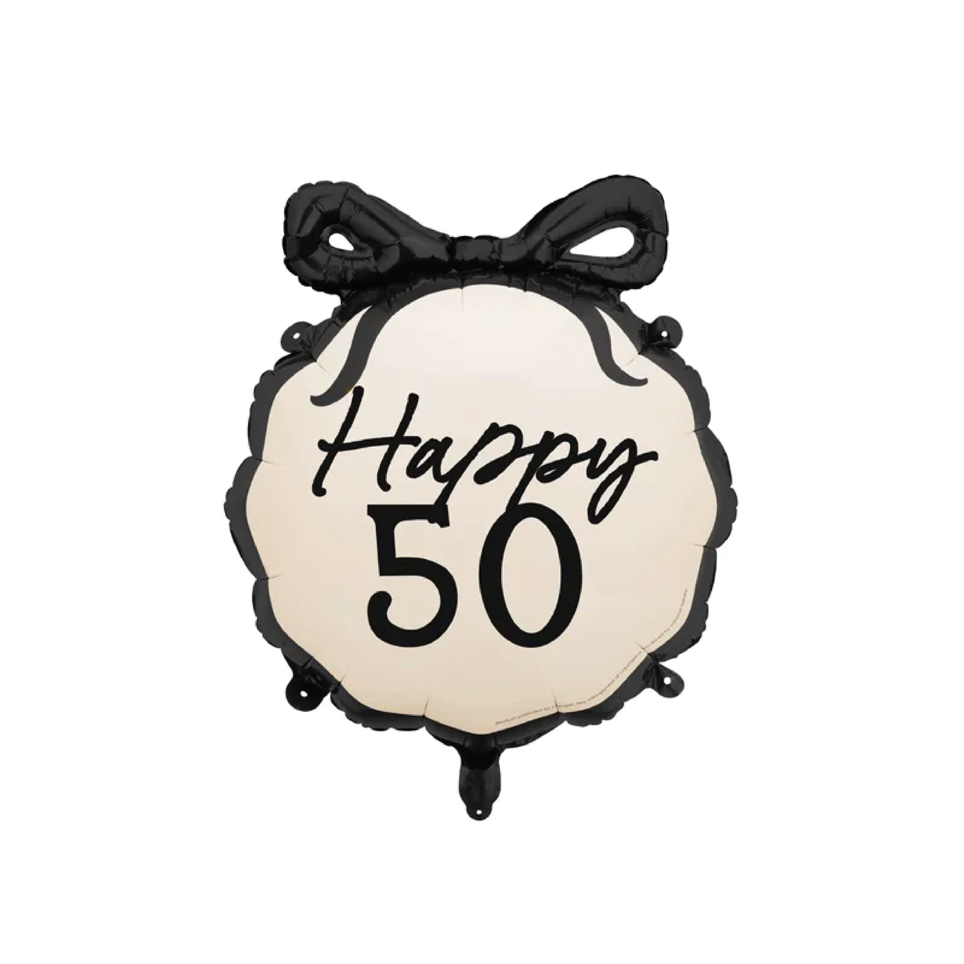 Balão de alumínio com fita preta Happy 50
