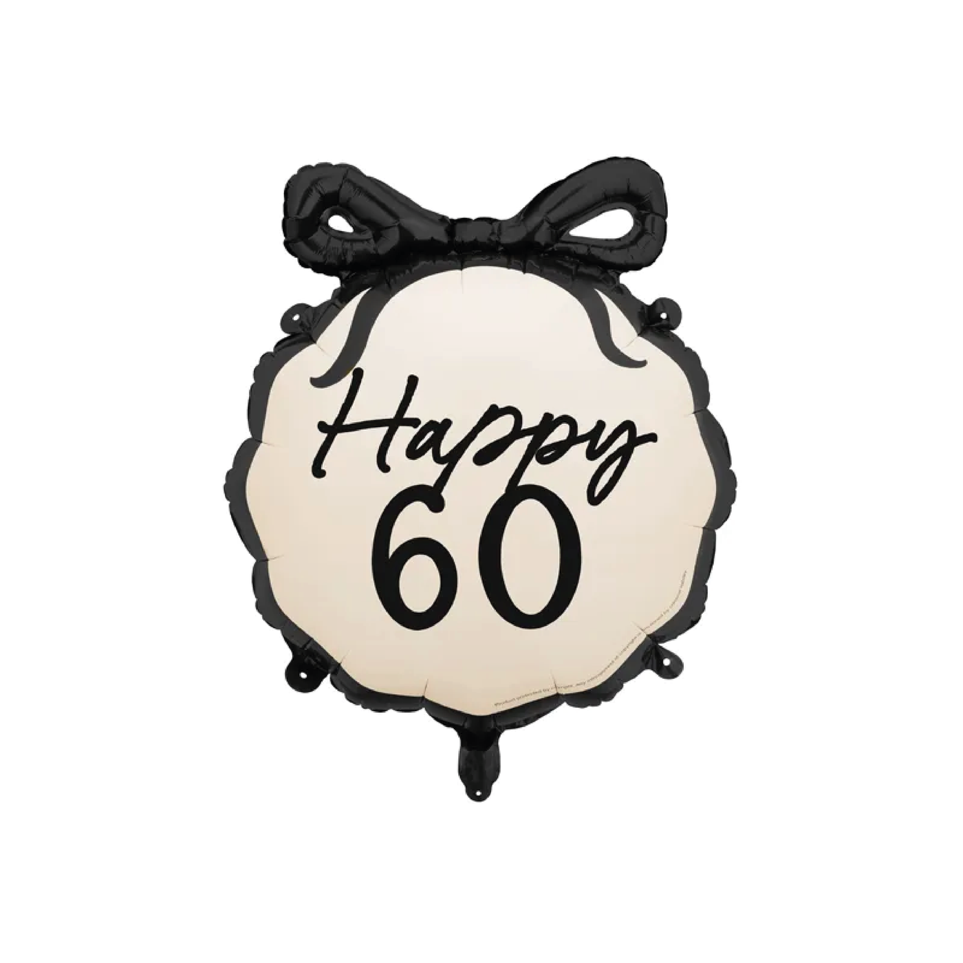 Balão de alumínio com fita preta para comemorar 60 anos