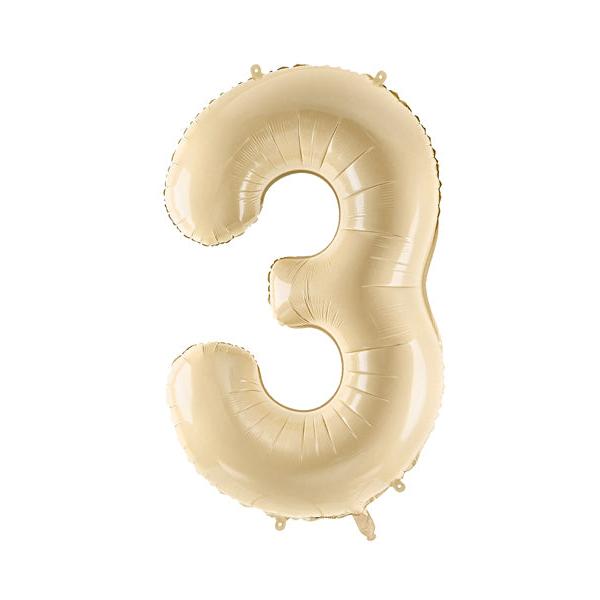 Foil balloon numbers L matte beige