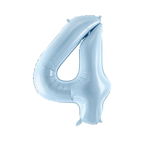 Foil balloon numbers L matte powder blue