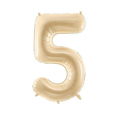 Foil balloon numbers L matte beige