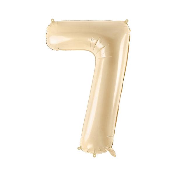 Foil balloon numbers L matte beige