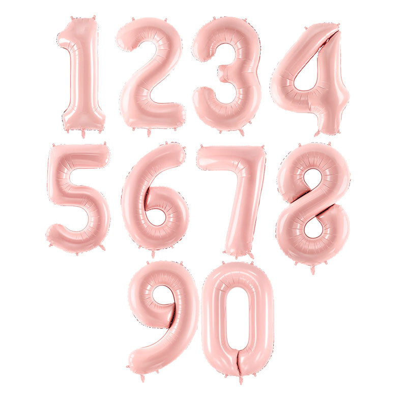 Balão Foil Numbers L rosa pastel básico