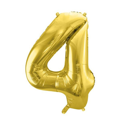 Balloon number 4 Foil L light gold