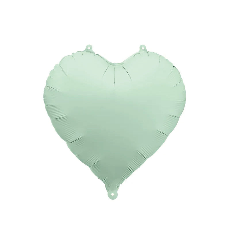Pastel green heart foil balloon