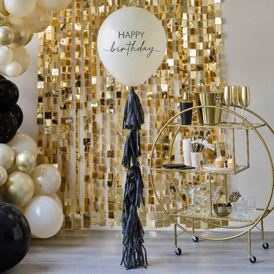 Balão XL "Feliz Aniversário" com borla DIY
