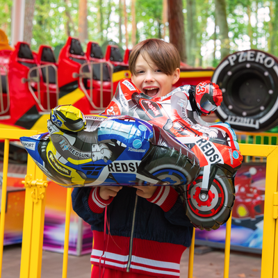 Globo foil moto de carreras rojo