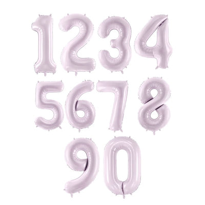 Foil balloon numbers L lilac basic matte