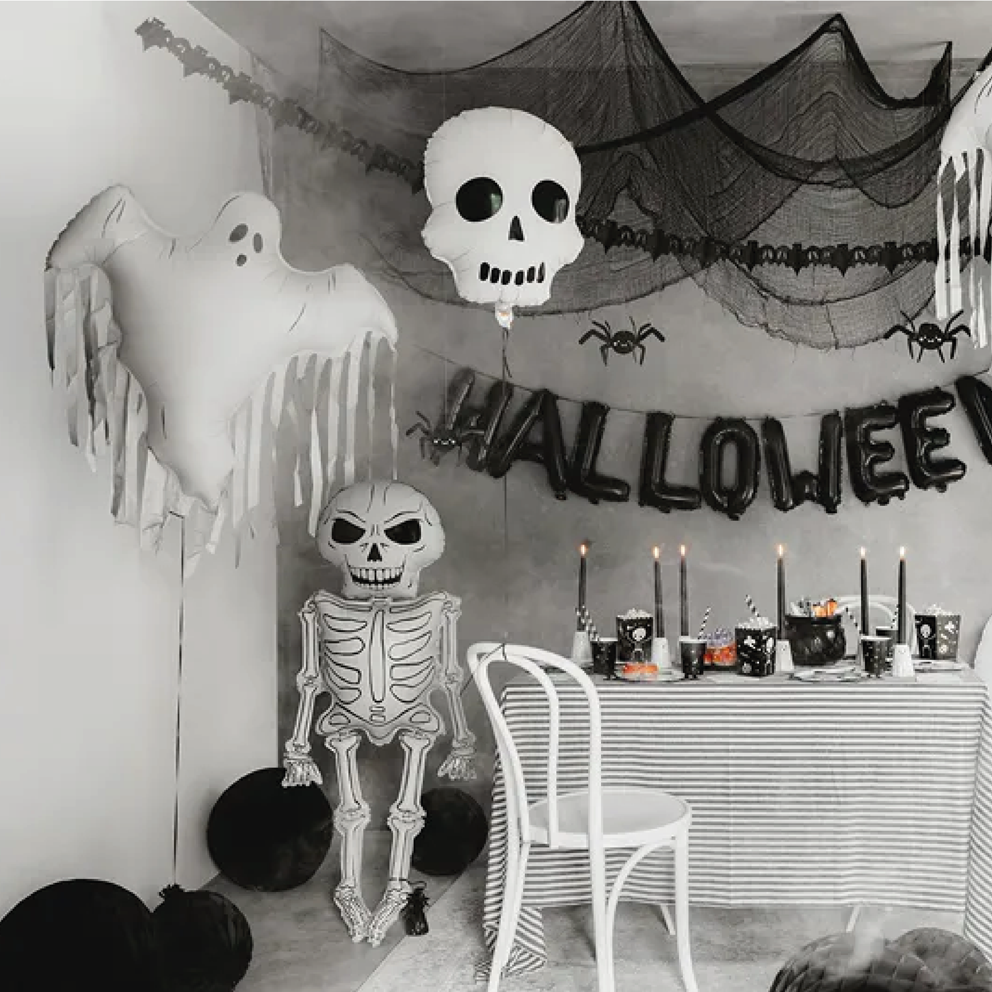 Globo foil calavera vintage halloween