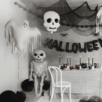 Globo foil calavera vintage halloween