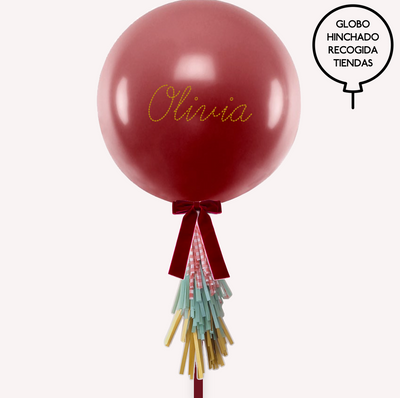 Globo XL Lazo de terciopelo y tassel Premium hinchado con Helio