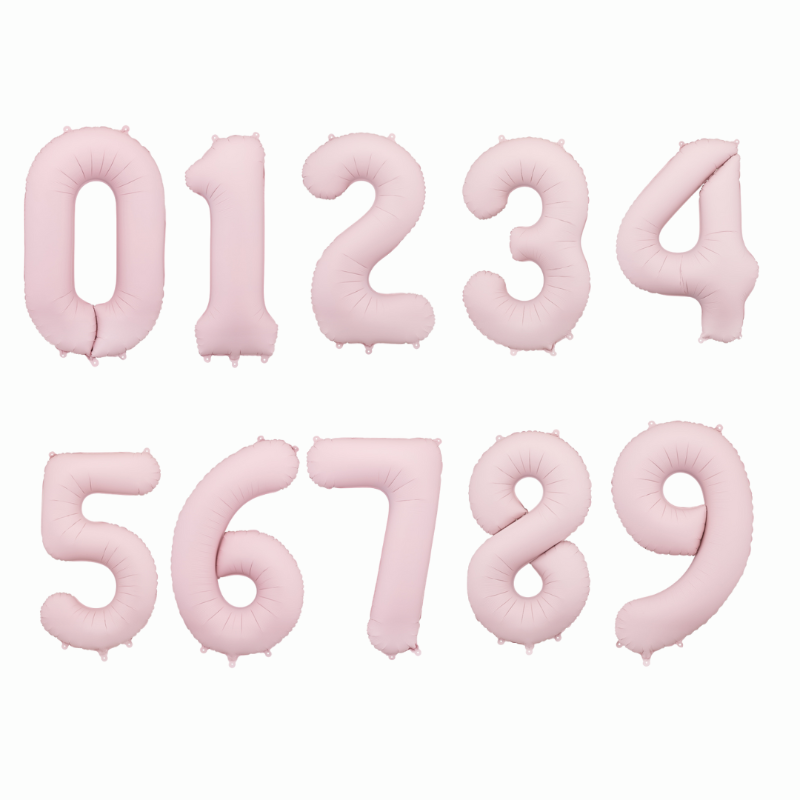 Matte pastel pink number foil balloon XL