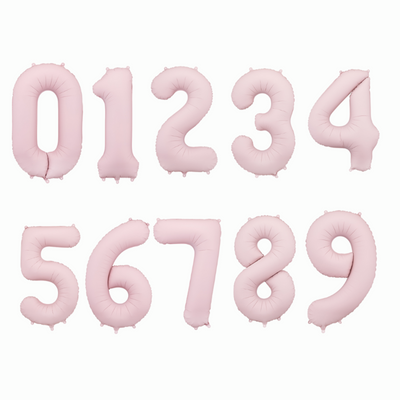 Matte pastel pink number foil balloon XL
