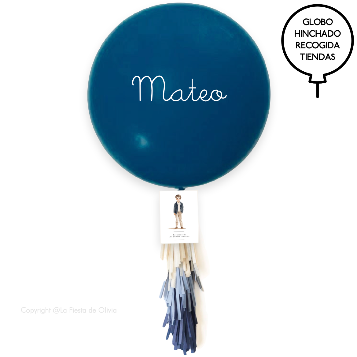 FULL BLUE MEMORY inflated balloon 