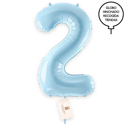 Blue number balloons inflated with helium XL
