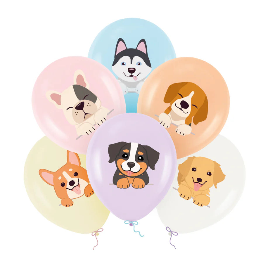 Globos Eco multicolor Dogs / 6 uds.
