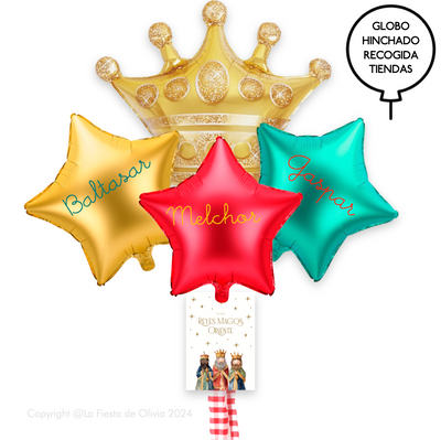 Bouquet XL globos Reyes Magos Happy HELIO