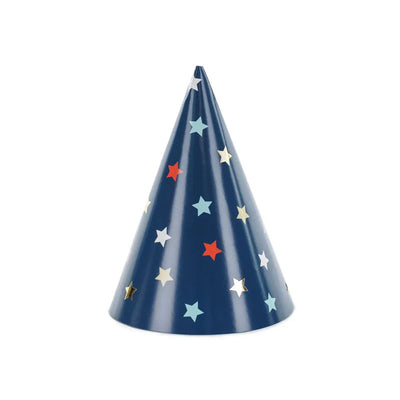 Multicolored star party hat / 6 pcs.