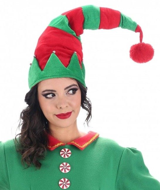gorro-de-elfo-navideno-rojo-y-verde-con-pompon-rojo-tela-chaks