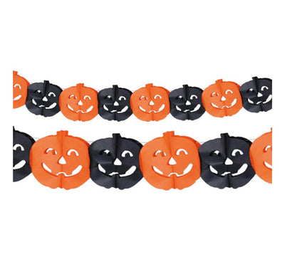 Guirnalda calabazas papel de seda Halloween Basic